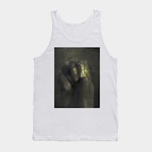 Digital collage and special processing. Clenched palm. Calm and soft. Like some fog, medieval. Like gold or bronze. Tank Top